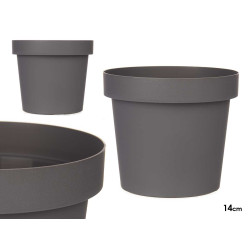 MACETA PLASTICO GRIS 14CM DIAM