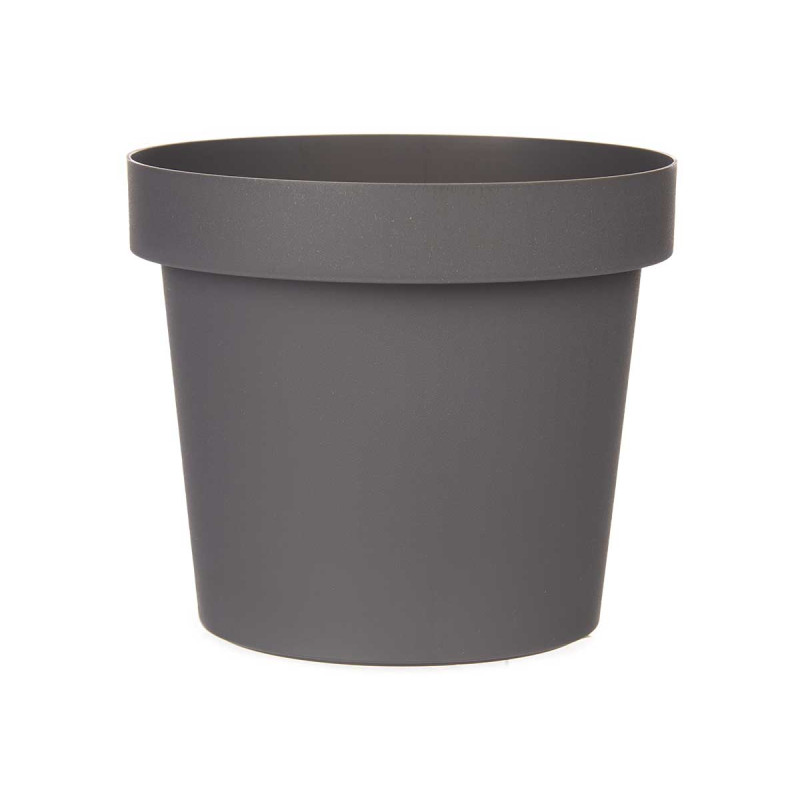 POT EN PLASTIQUE GRIS 14CM DIAM