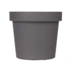 POT EN PLASTIQUE GRIS 14CM DIAM