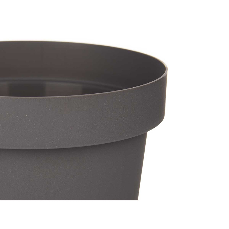 VASO PLASTICA GRIGIO 14CM DIAM