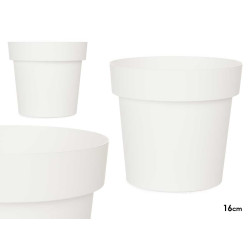 VASO PLASTICO BRANCO 16 CM DIAM