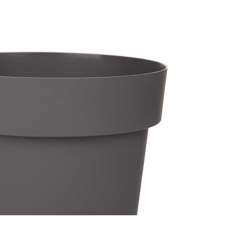 POT EN PLASTIQUE GRIS 16CM DIAM