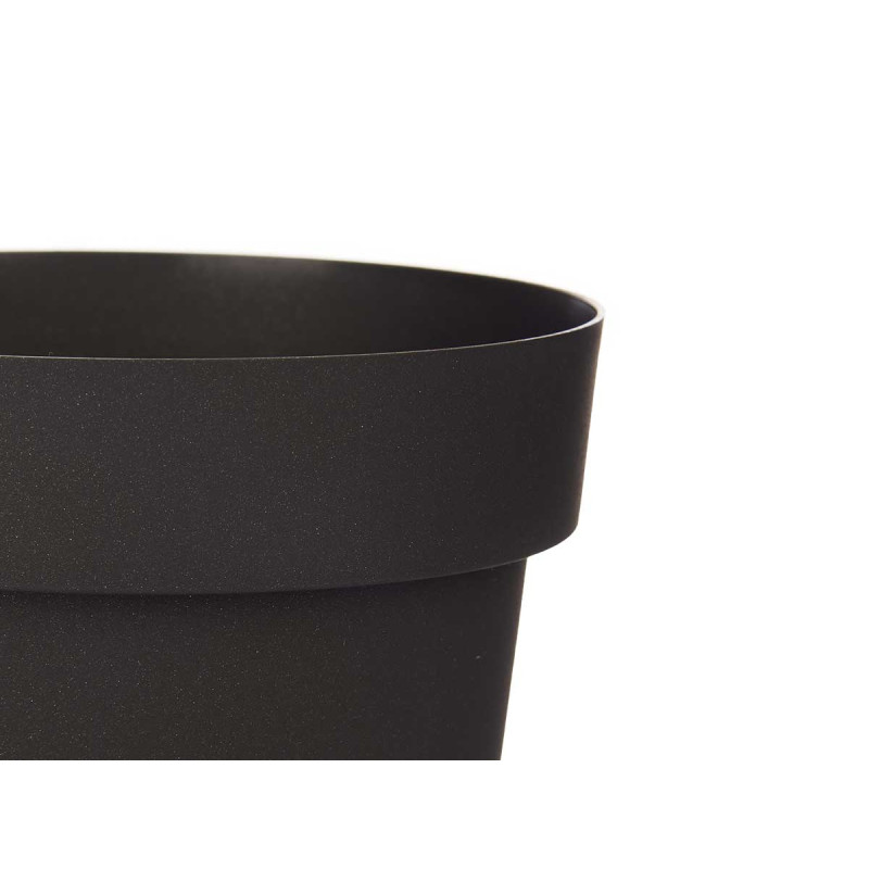 POT EN PLASTIQUE ANTHRACITE  16CM DIAM
