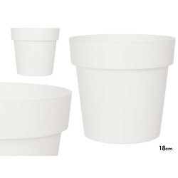 MACETA PLASTICO BLANCA 18CM DIAM