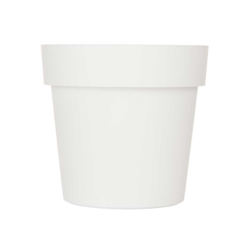 PLASTIC POT WHITE 18CM DIAM