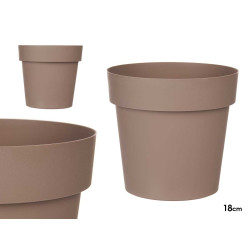 MACETA PLASTICO MARRON 18CM DIAM