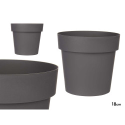 VASO PLASTICA GRIGIO 18CM DIAM
