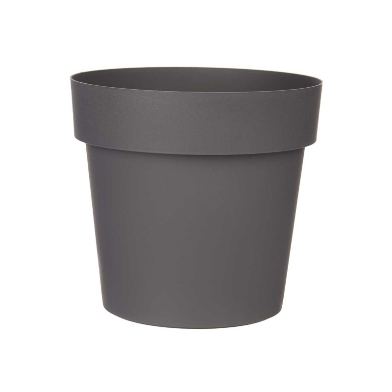PLASTIC POT GREY 18CM DIAM