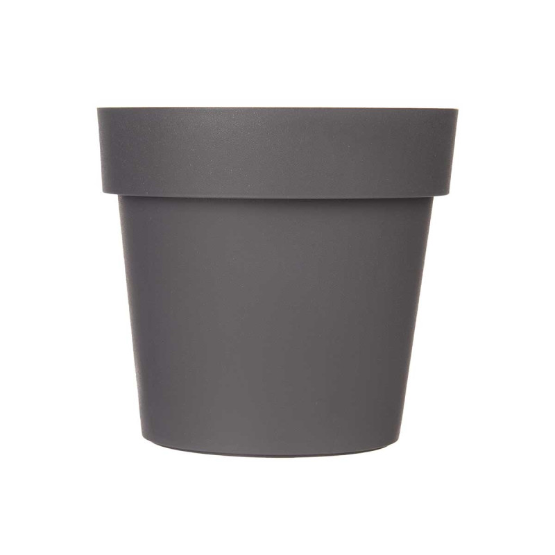 VASO PLASTICA GRIGIO 18CM DIAM