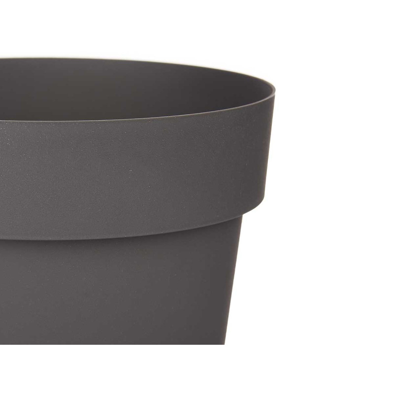 POT EN PLASTIQUE GRIS 18CM DIAM