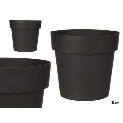MACETA PLASTICO ANTRACITA 18CM DIAM