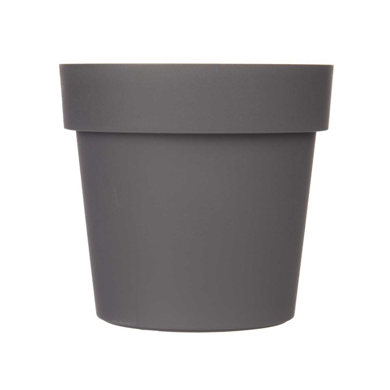 PLASTIC POT GREY 20CM DIAM
