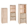 ETAGERE TOILE 2 TIROIRS NATUREL