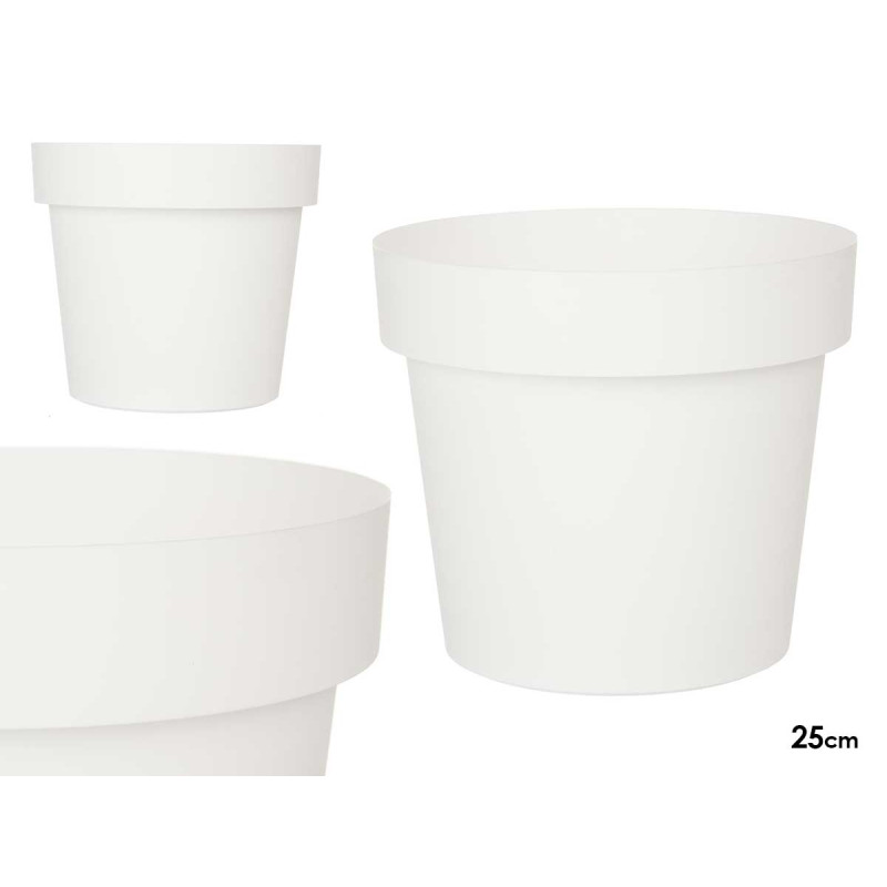 POT EN PLASTIQUE BLANC 25CM DIAM