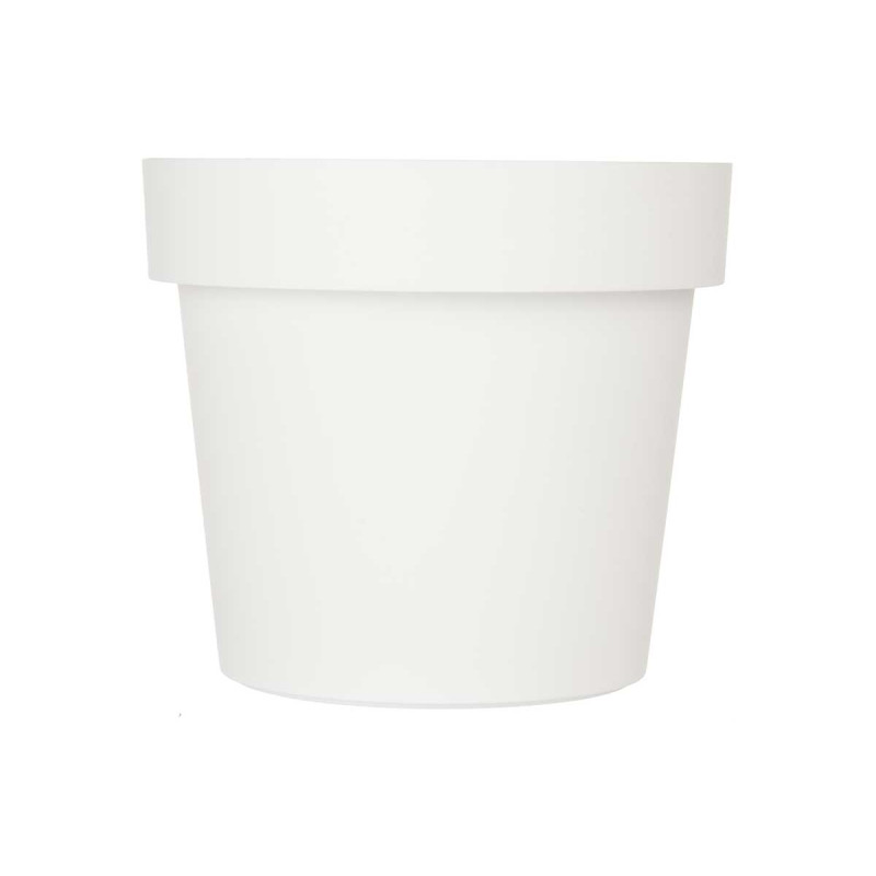 PLASTIC POT WHITE 25CM DIAM