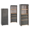 GREY FABRIC SHELF WITH 3 DRAWERS 