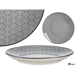 ASSIETTE DESSERT 20CM ONDE JAPONAISE NOIR