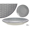 20CM BLACK JAPANESE WAVE DESSERT PLATE 