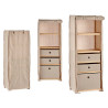 NATURAL FABRIC SHELF WITH 3 DRAWERS 