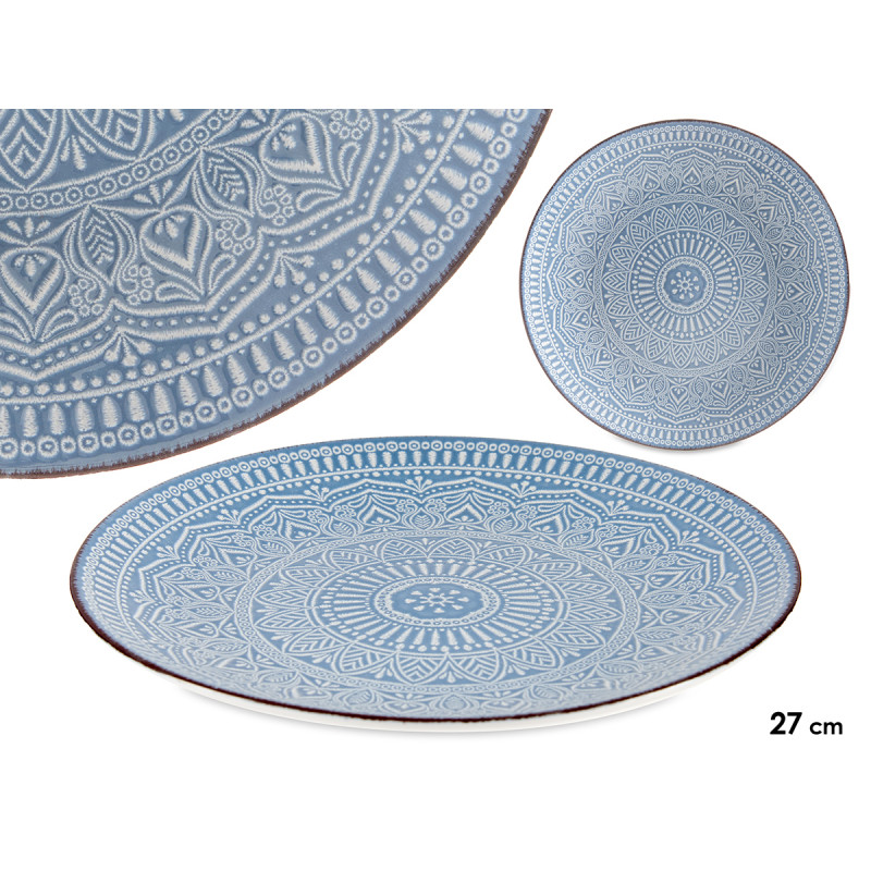 27CM BLUE RELIEF PLATE