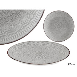 27CM GREY RELIEF PLATE