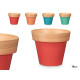 ASSORTED 4 TWO-TONE POTS 16CM 