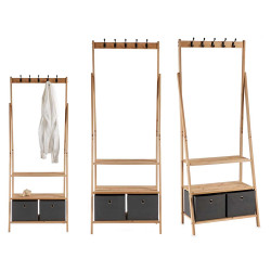 GREY HIGH COAT STAND WITH 2 DRAWERS 