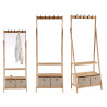 NATURAL HIGH COAT STAND WITH 2 DRAWERS 