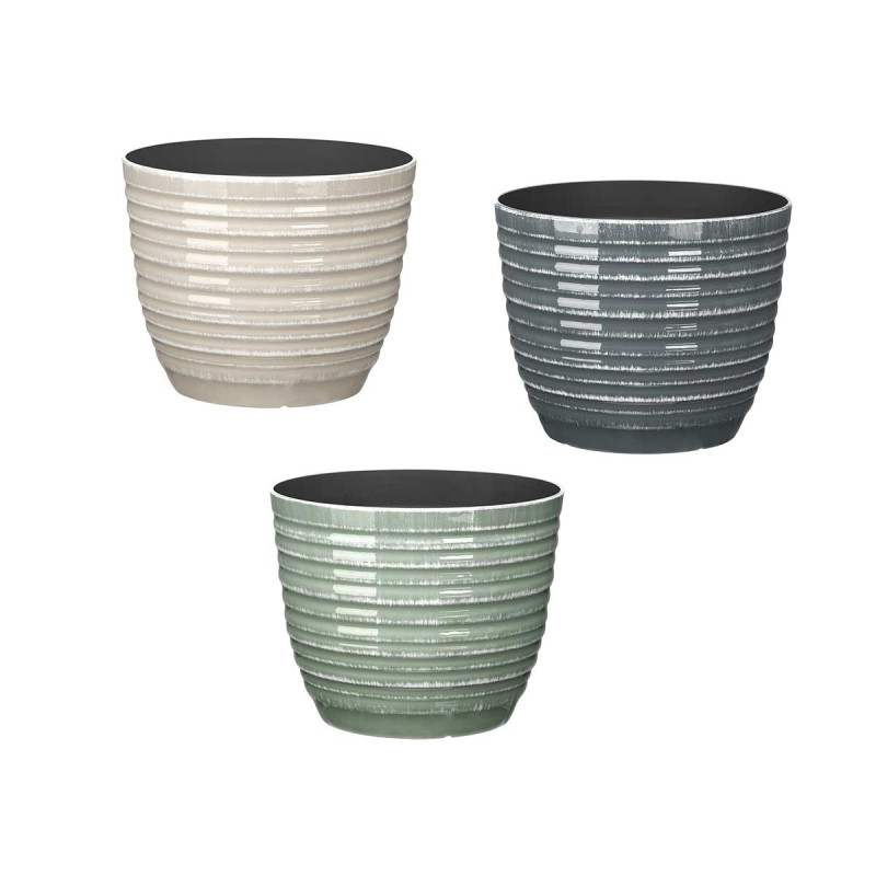 VASO RISCAS 25CM SORT 3 COR