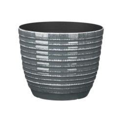 STRIPED POT 25CM ASSORTED 3 COLOURS 