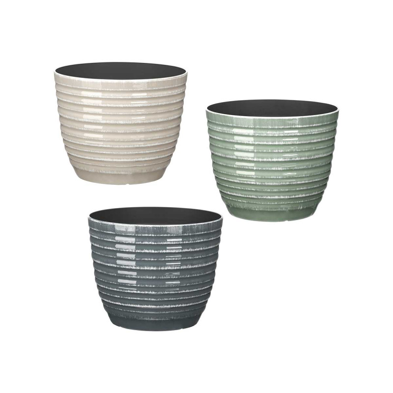 MACETA RAYAS 30CM SURT 3 COL