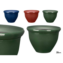ROUNDED POT 20CM ASSORTED 3 COLOURS 