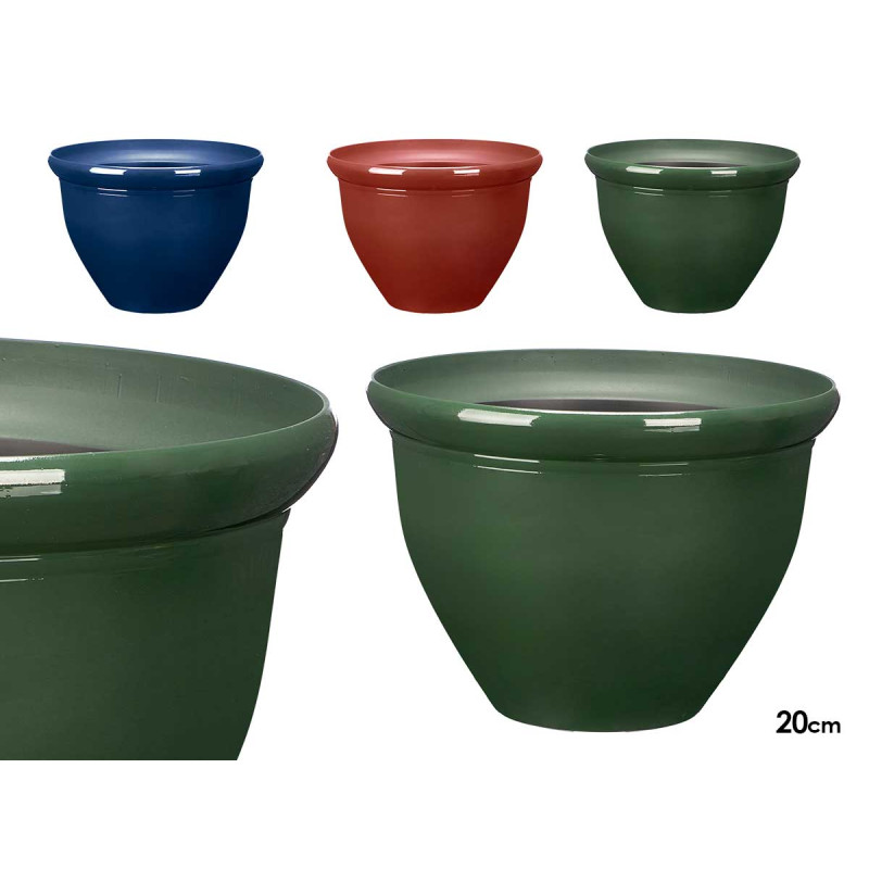 POT ROND 20CM ASSORT 3 COULEURS