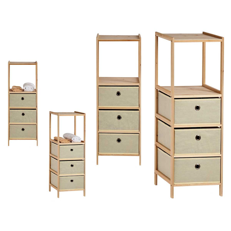 LIBRERIA 2 MENSOLE 3 CASSETTI NATURALE