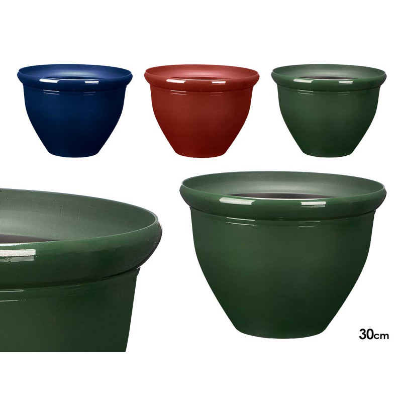POT ROND 30CM ASSORT 3 COULEURS