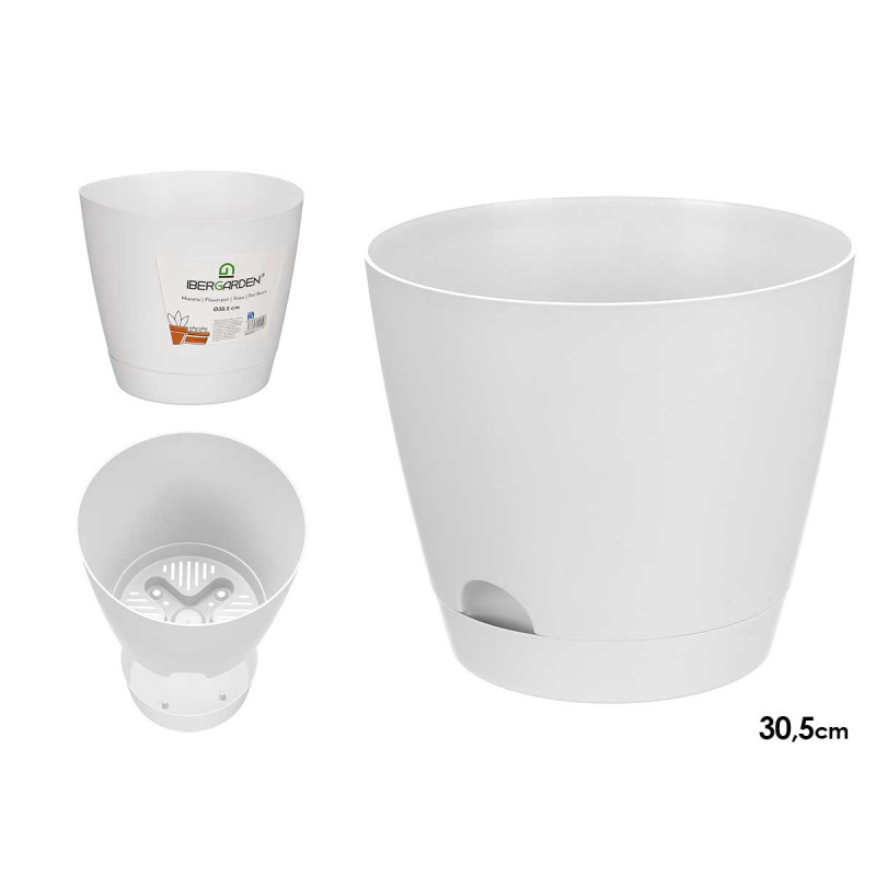 VASO BIANCO DI 30,5 CM DI DIAMETRO