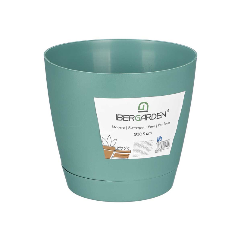 VASO VERDE COM 30,5 CM DE DIÂMETRO 