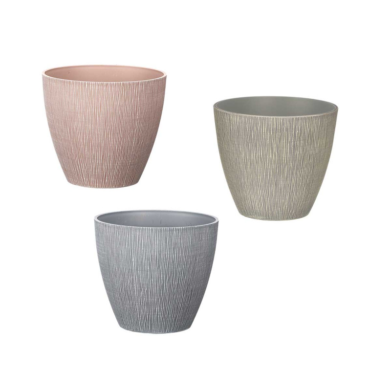 VASO CONICO 23CM SORT 3 COR RELEVO