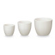 SET 3 ROUNDED POTS 14 17 22CM MATT WHITE 