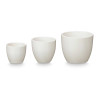 SET 3 POTS BOMBÉS 14 17 22CM BLANC MAT