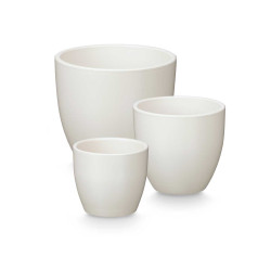 CONJ DE 3 VASOS ABOMBADOS 14 17 22CM BRANCO MAT