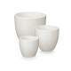 SET 3 ROUNDED POTS 14 17 22CM MATT WHITE 