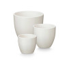 SET 3 ROUNDED POTS 14 17 22CM MATT WHITE 