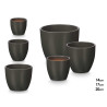 SET 3 POTS BOMBÉS 14 17 22CM ANTHRACITE MAT