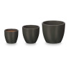 SET 3 ROUNDED POTS 14 17 22CM MATT ANTHRACITE 