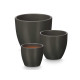 SET 3 PORTAVASI BOMBATO 14 17 22 CM ANTRACITE MATE