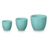 SET 3 POTS BOMBÉS 14 17 22CM TURQUOISE MAT