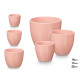 CONJ DE 3 VASOS ABOMBADOS 14 17 22CM ROSA MAT