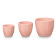 SET 3 PORTAVASI BOMBATO 14 17 22 CM ROSA MATE 