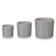 SET 3 PORTAVASI CILINDRO 14 17 22 CM GRIGIO MATE 